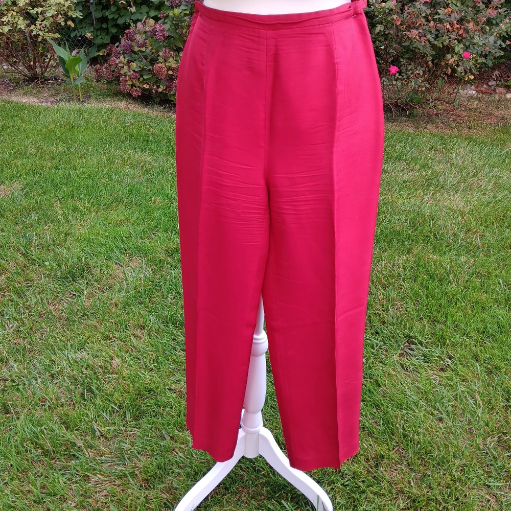 Ruby Red Embroidered Beeded Top With Matching Cap… - image 8